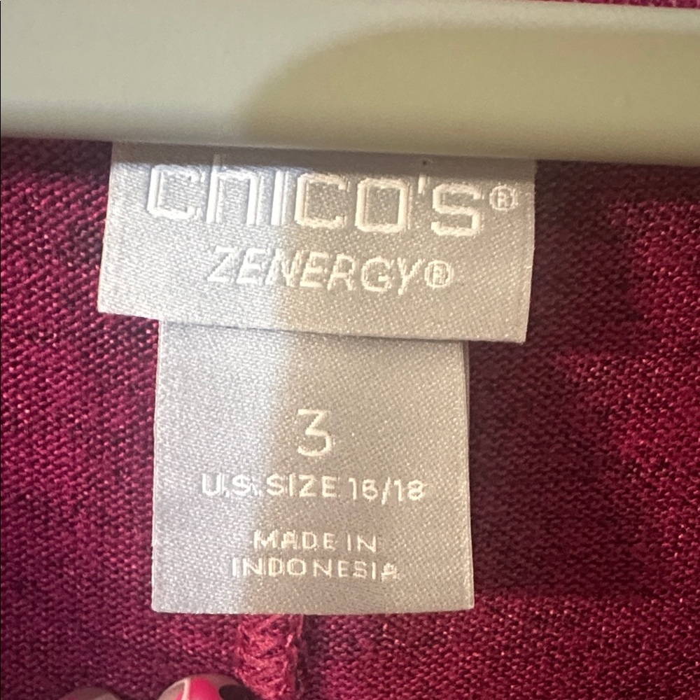 Chico's Zenergy Burgundy/Black Mix 2 piece outfit - Picture 2 of 10